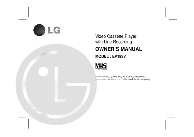 Página nº 1 - Manual de usuario LG EV193V