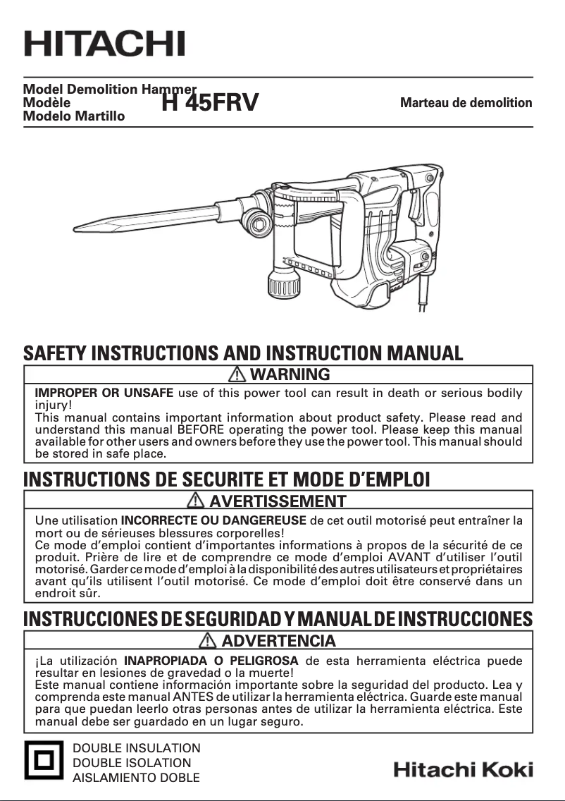 Imagen de la primera página del manual del dispositivo H 45FRV