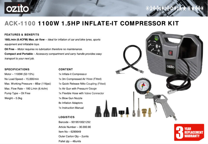 Imagen de la primera página del manual del dispositivo ACK-1100