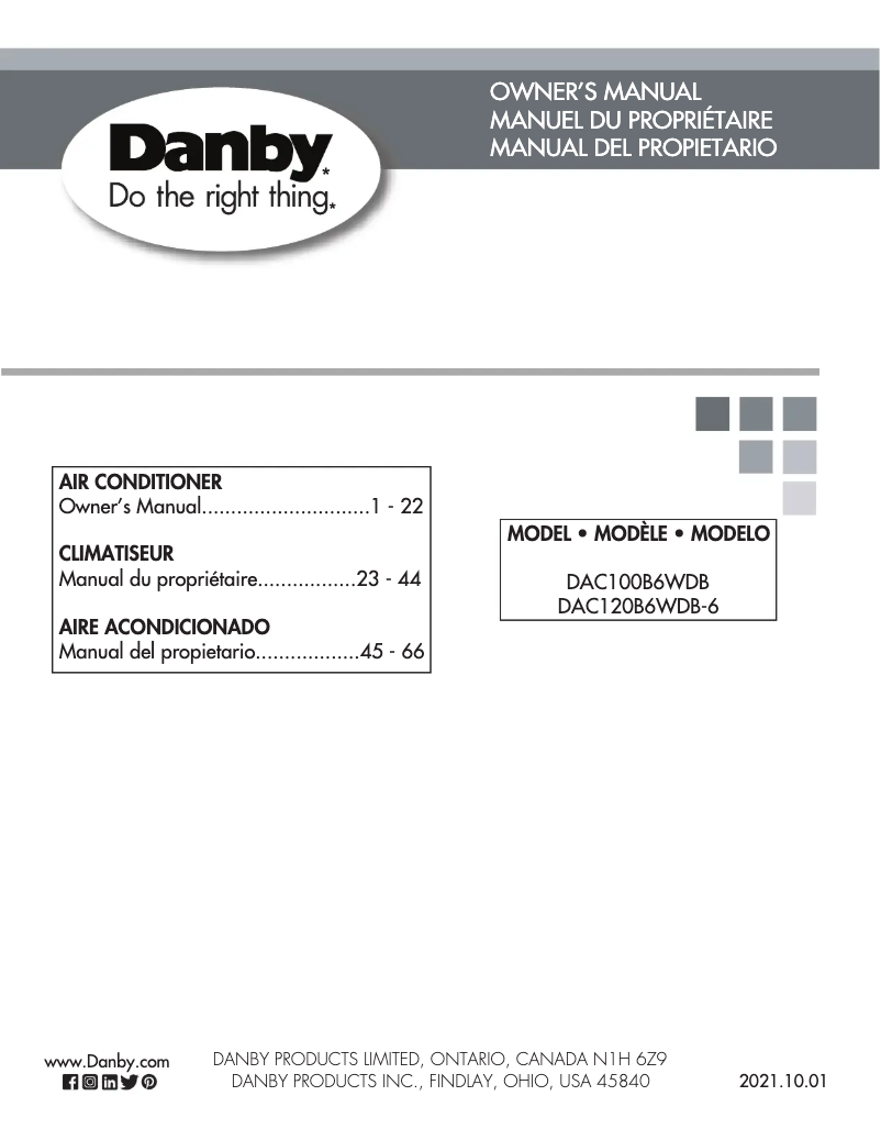 Página nº 1 - Manual de usuario Danby DAC120B6WDB-6