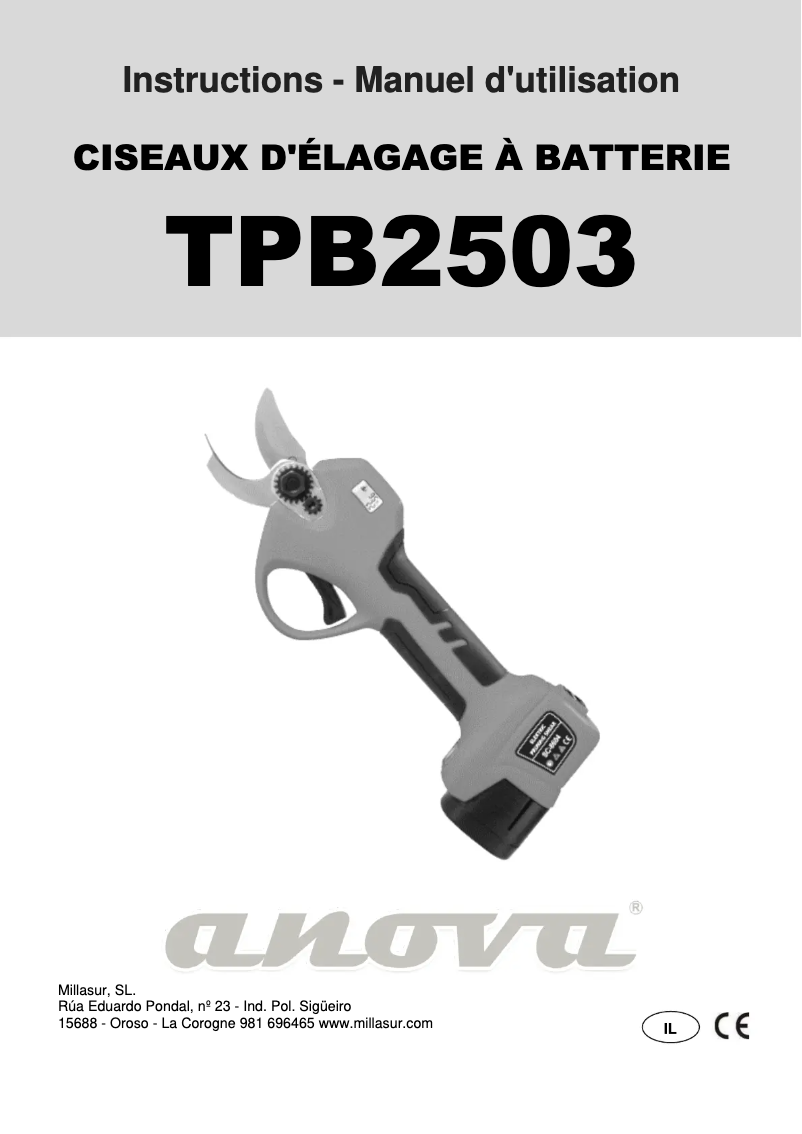 Imagen de la primera página del manual del dispositivo TPB2503