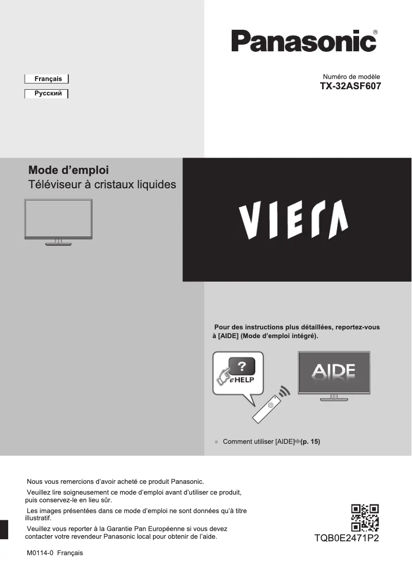 Página 1 del manual Manual de usuario Panasonic Viera TX-32ASF607