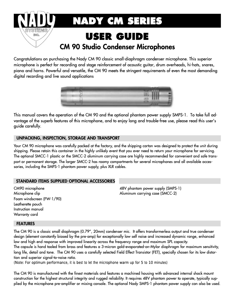 Imagen de la primera página del manual del dispositivo CM-90