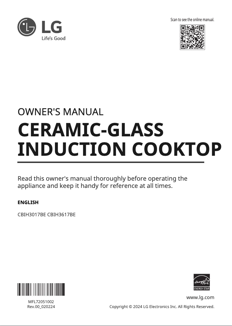 Imagen de la primera página del manual del dispositivo CBIH3617BE