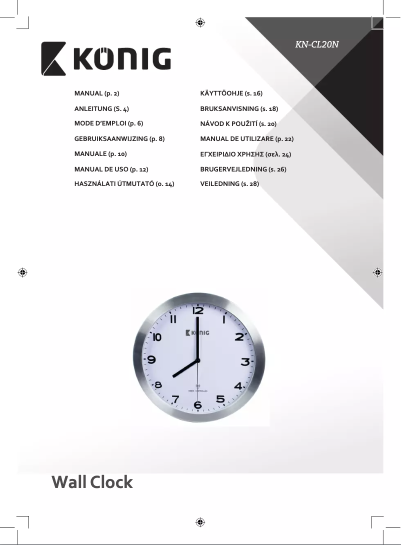 Imagen de la primera página del manual del dispositivo KN-CL20N