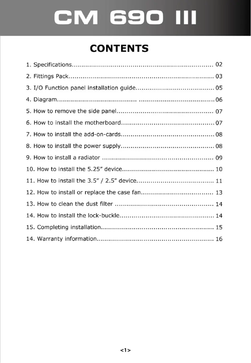 Imagen de la primera página del manual del dispositivo CM 690 III