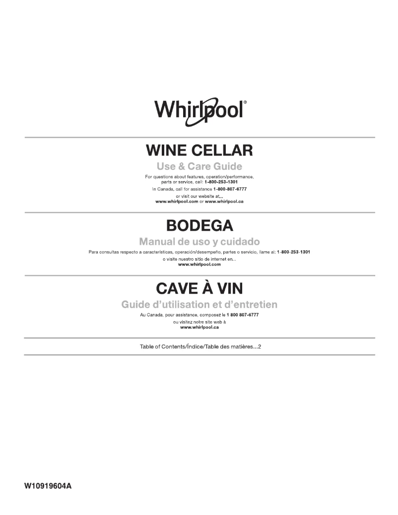 Página 1 del manual Manual de uso y mantenimiento Whirlpool WUW55X24HS