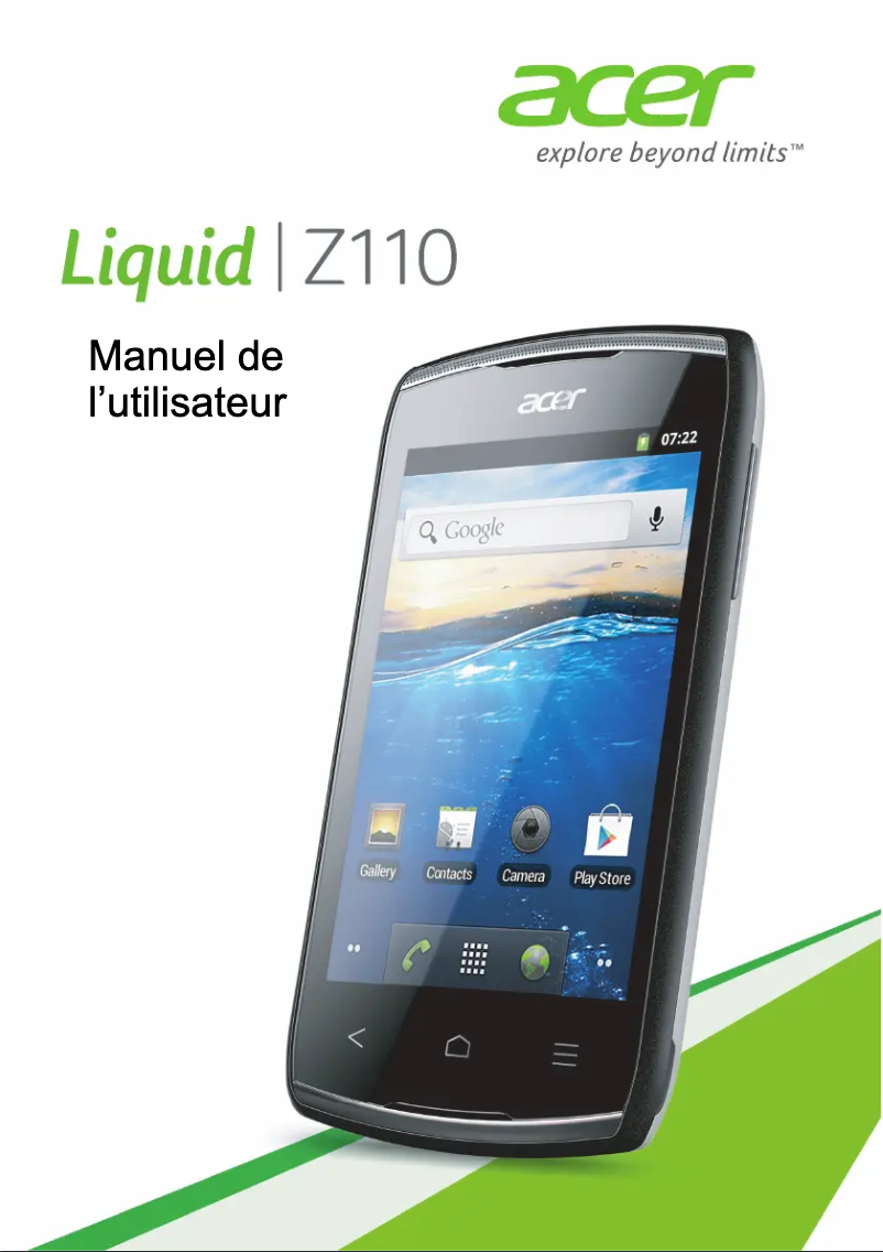 Imagen de la primera página del manual del dispositivo Liquid Z110