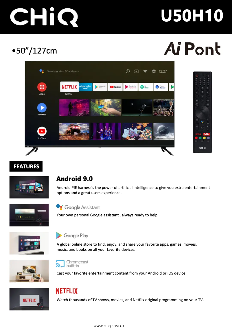 Imagen de la primera página del manual del dispositivo U50H10