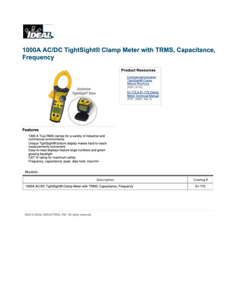 Imagen de la primera página del manual del dispositivo 61-775