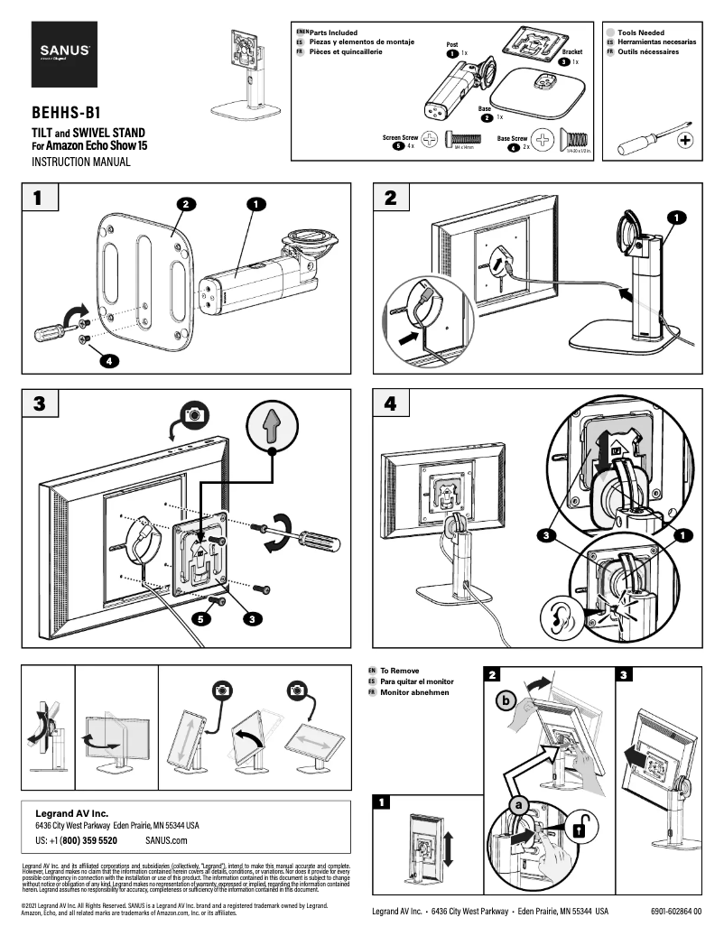 Página 1 del manual Manual de usuario Sanus BEHHS