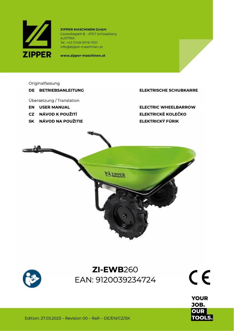 Página 1 del manual Manual de usuario Zipper ZI-EWB260