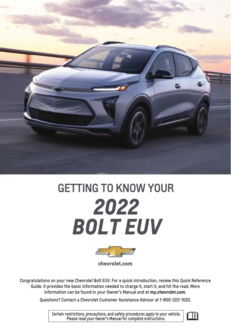 Página 1 del manual Guía de inicio rápido Chevrolet Bolt EV (2022)