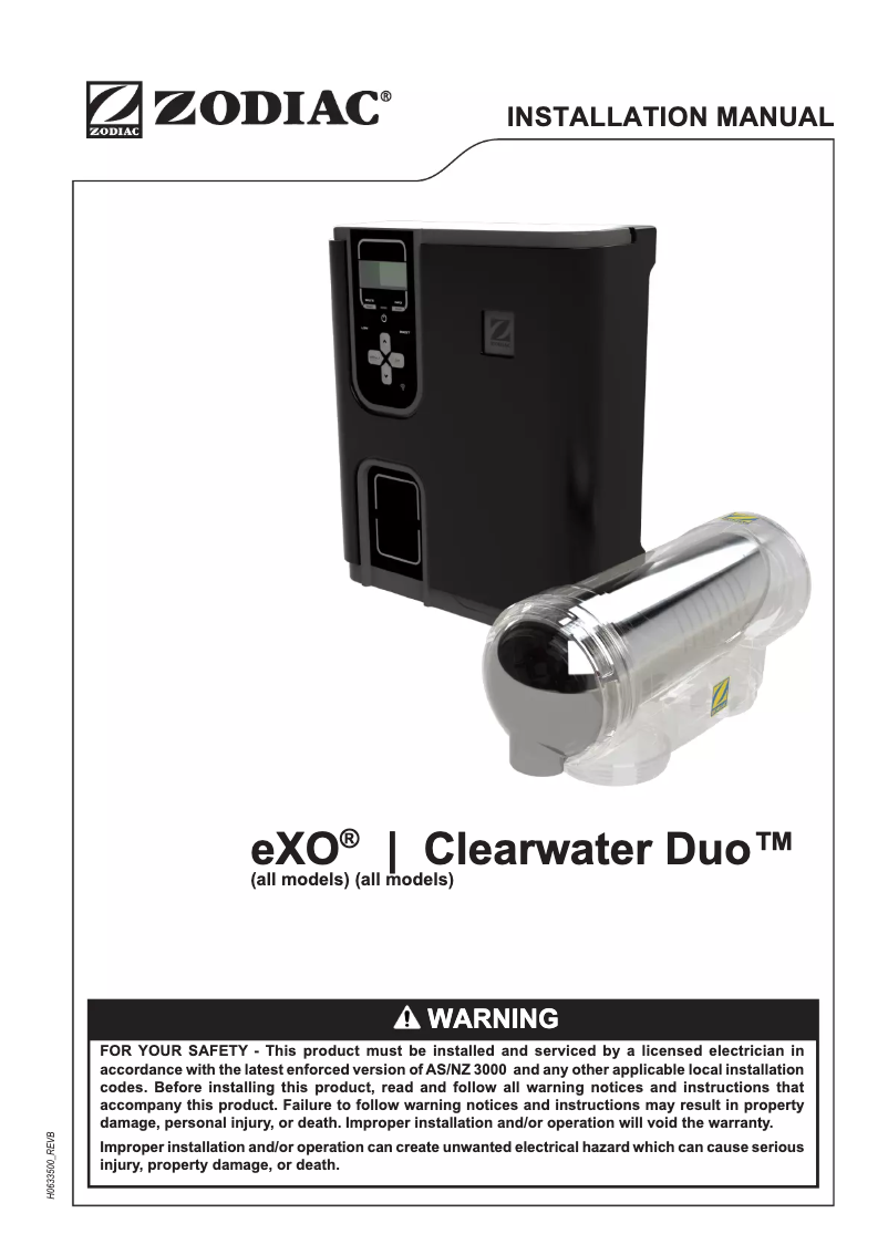 Página 1 del manual Manual de usuario Zodiac EXO Pro