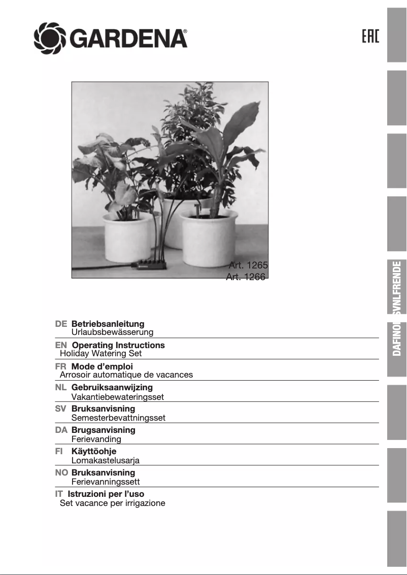 Página 1 del manual Manual de usuario Gardena 1265