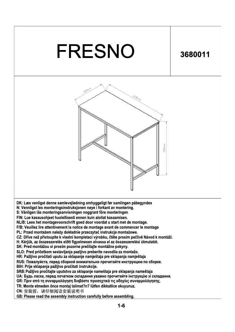Imagen de la primera página del manual del dispositivo Fresno (60x120x105)