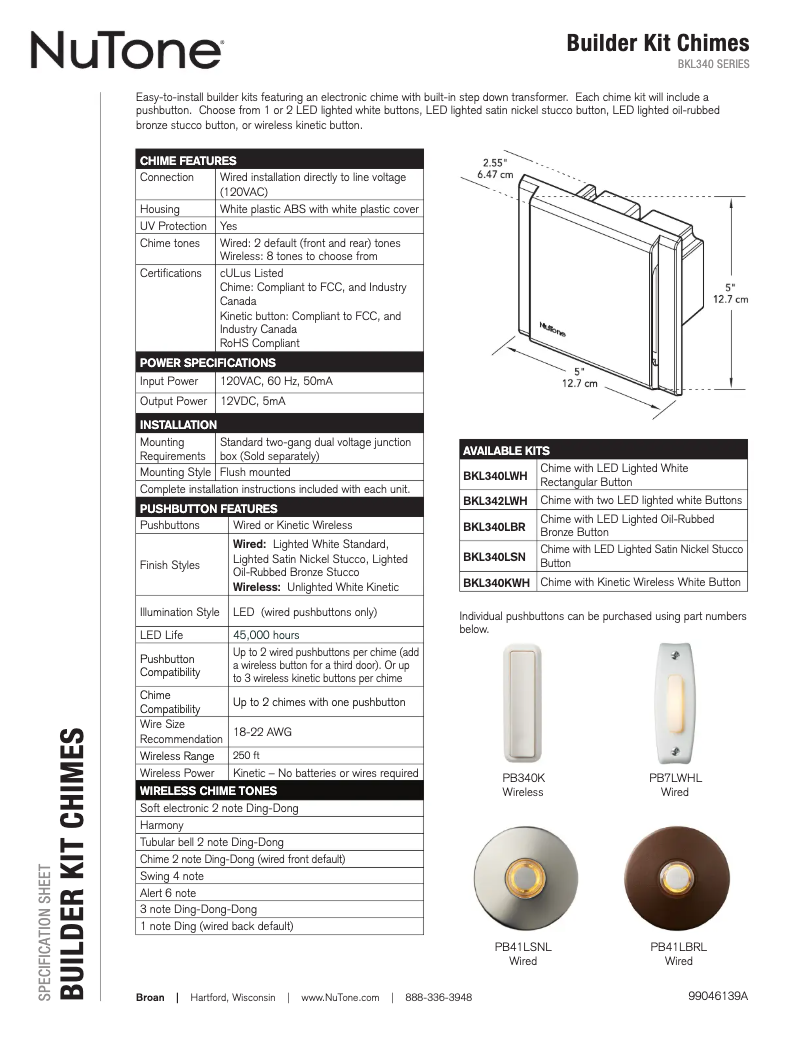 Imagen de la primera página del manual del dispositivo BKL340KWH