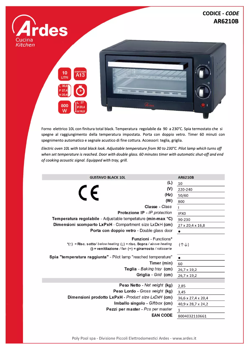 Imagen de la primera página del manual del dispositivo Gustavo AR6210B