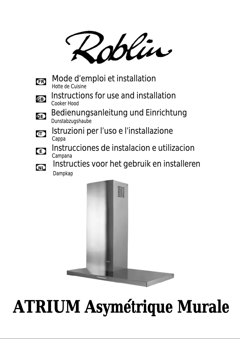 Página 1 del manual Manual de usuario Roblin ATRIUM Asymétrique