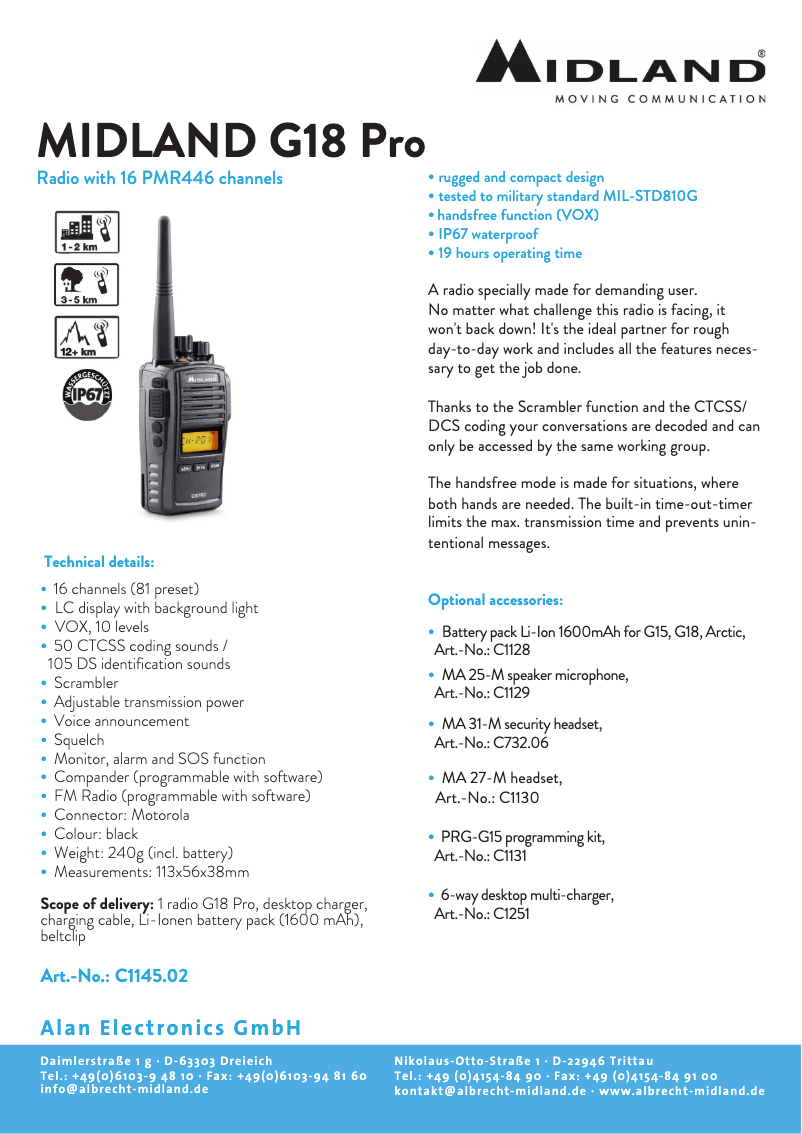 Imagen de la primera página del manual del dispositivo G18 Pro