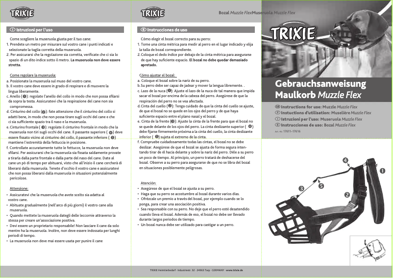 Página 1 del manual Manual de usuario Trixie Muzzle Flex