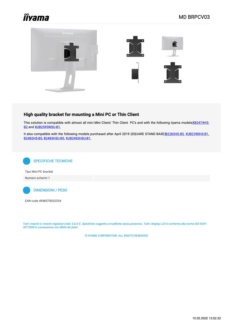 Imagen de la primera página del manual del dispositivo MD BRPCV03
