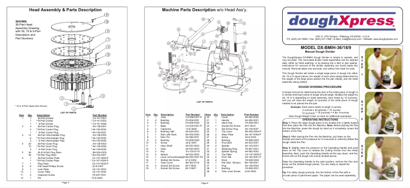 Página 1 del manual Manual de usuario DoughXpress DX-BMIH-18/9