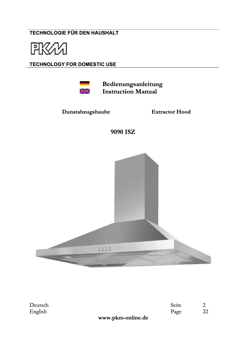 Imagen de la primera página del manual del dispositivo 9090ISZ