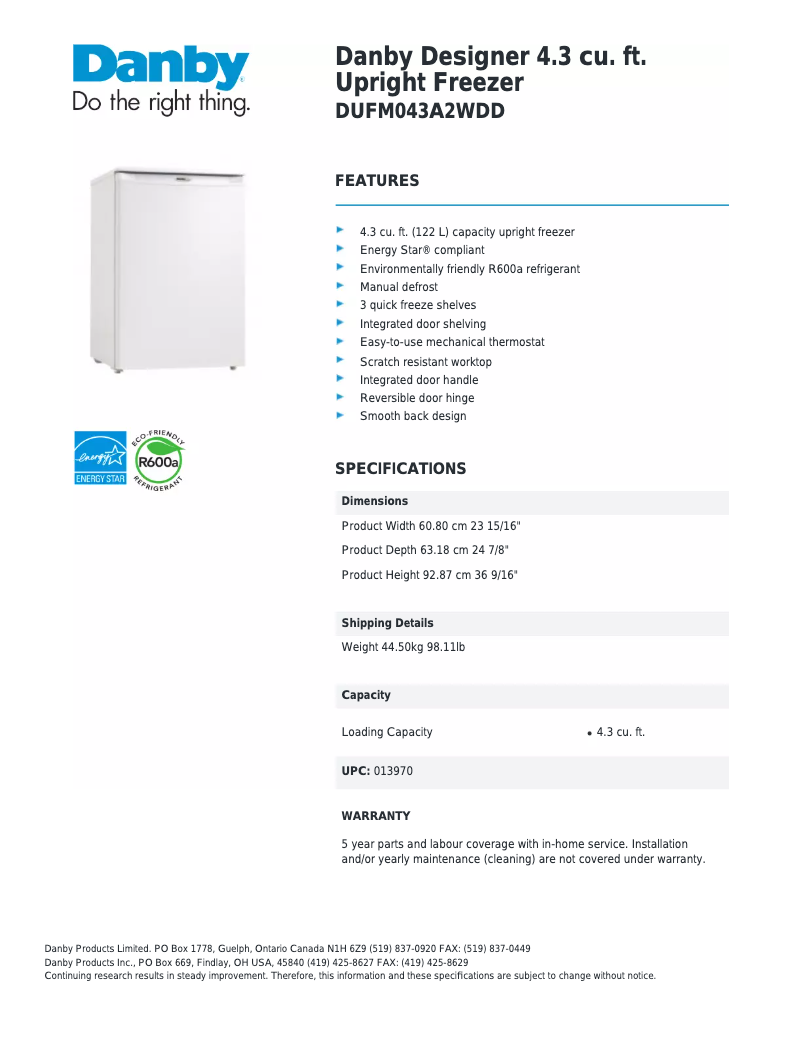 Imagen de la primera página del manual del dispositivo Designer DUFM043A2WDD