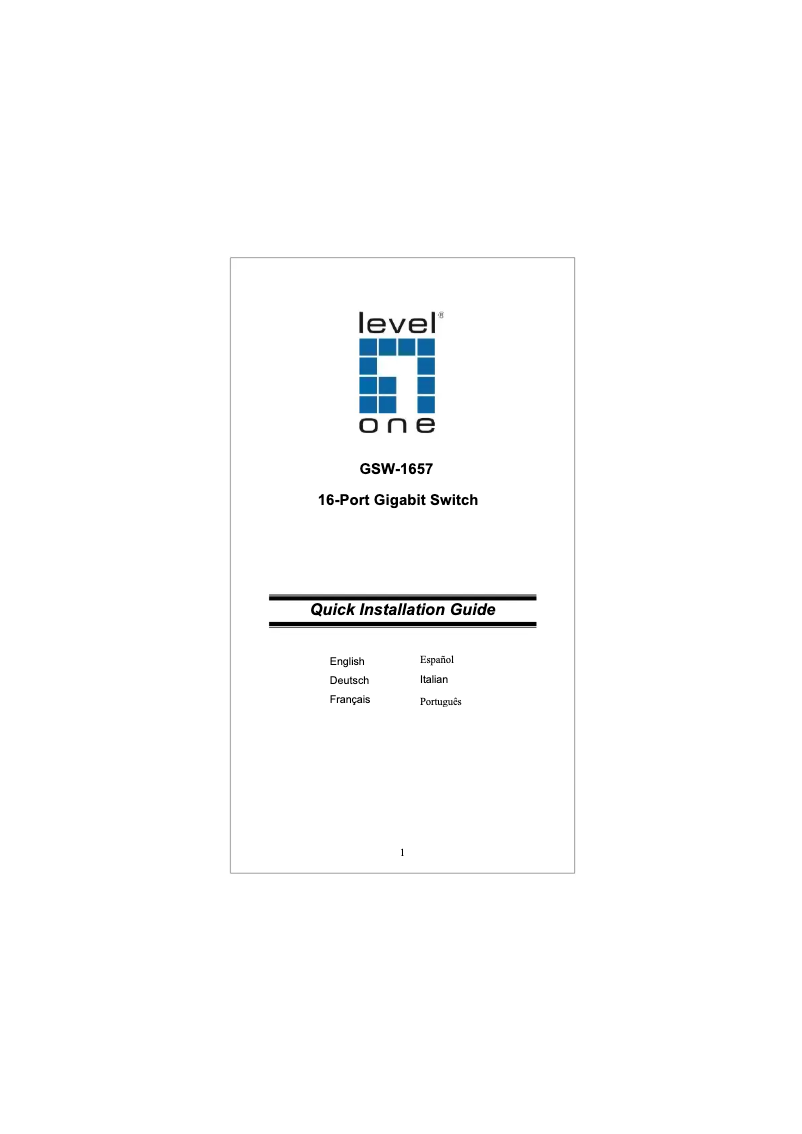 Imagen de la primera página del manual del dispositivo GSW-1657