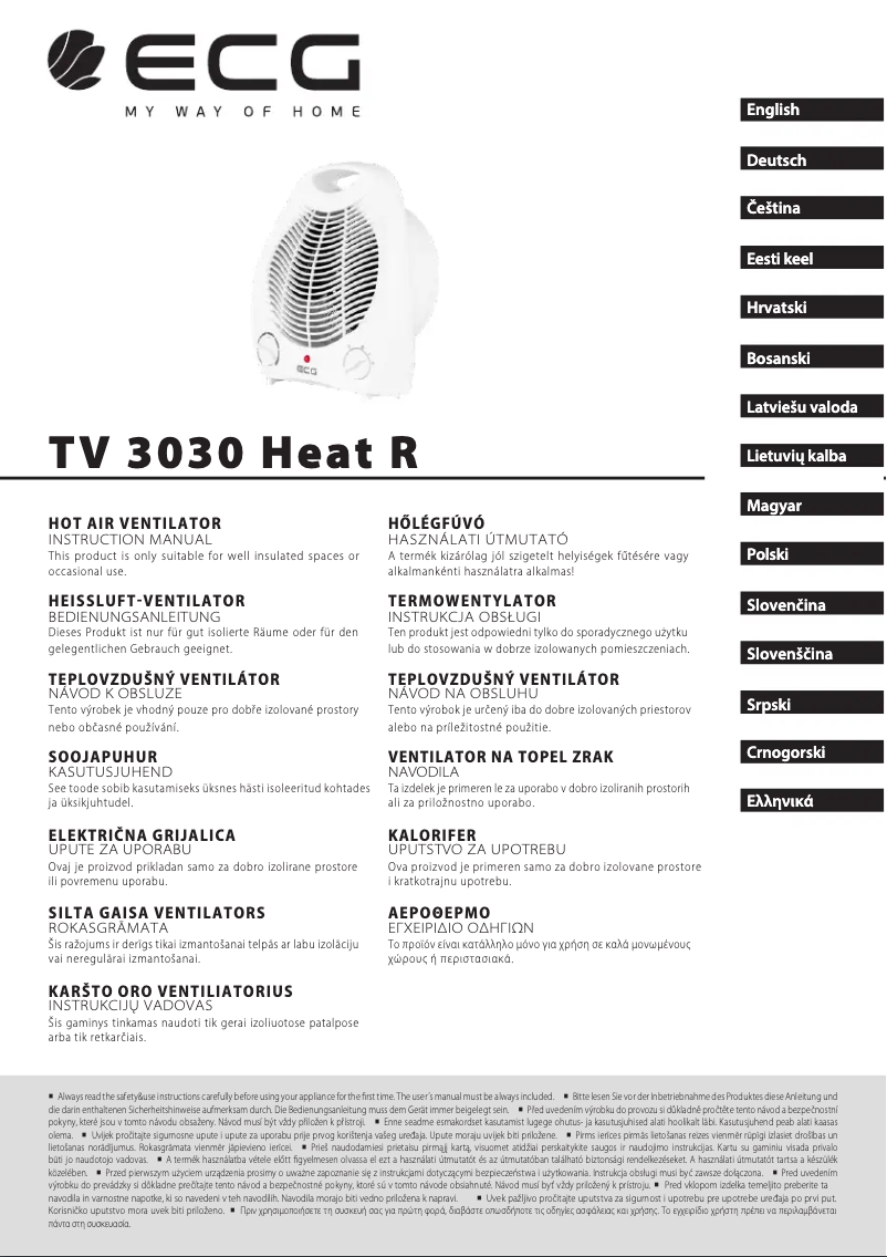 Página 1 del manual Manual de usuario ECG TV 3030 Heat R