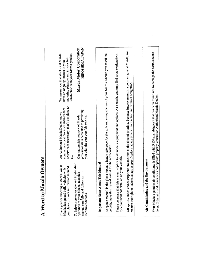 Página 1 del manual Manual de usuario Mazda Millenia (2000)