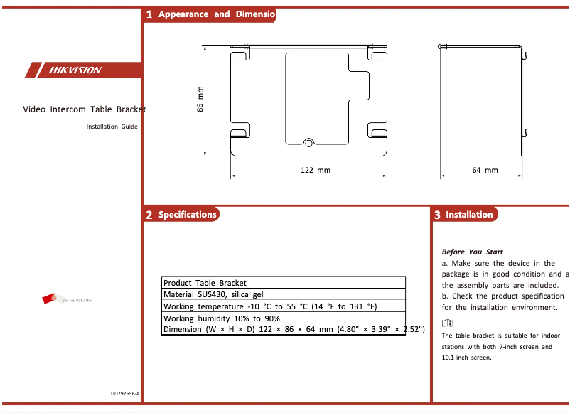 Imagen de la primera página del manual del dispositivo DS-KABH9510-T