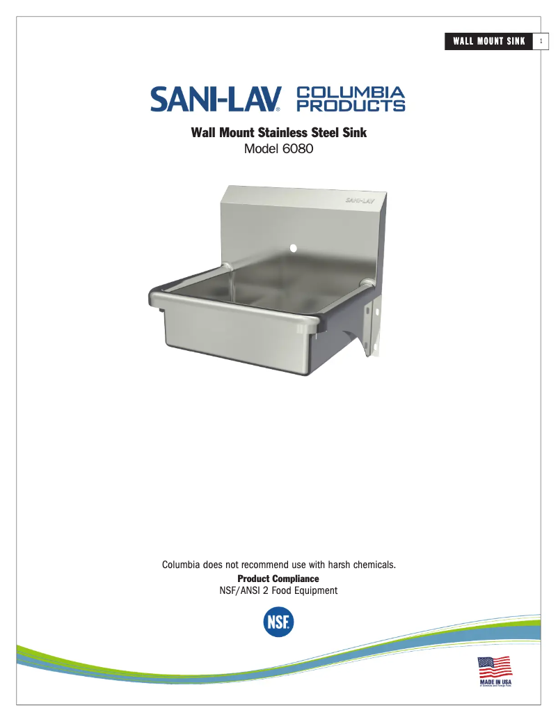 Página nº 1 - Manual de usuario Sani-Lav 6080