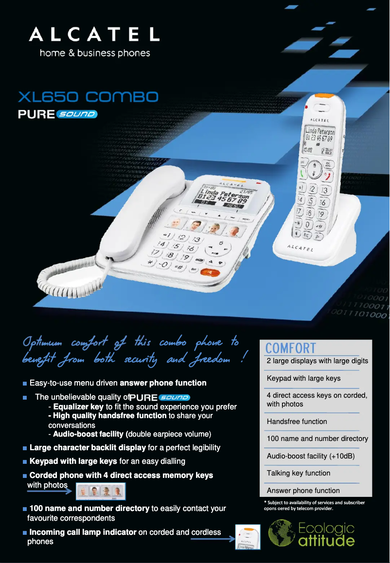 Imagen de la primera página del manual del dispositivo XL650 Combo Voice