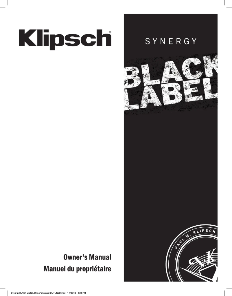 Página 1 del manual Manual de usuario Klipsch Synergy Black Label C-200