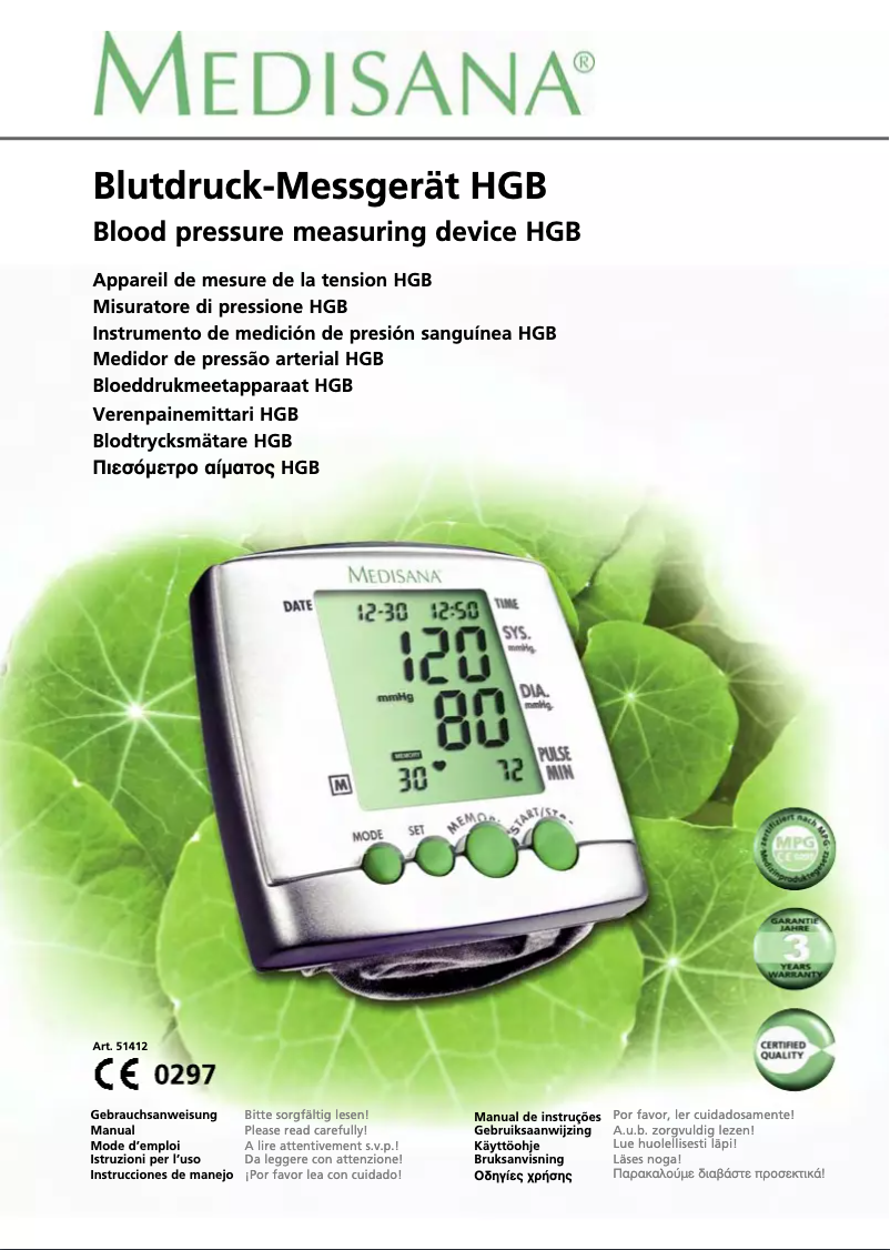 Página nº 1 - Manual de usuario Medisana HGB