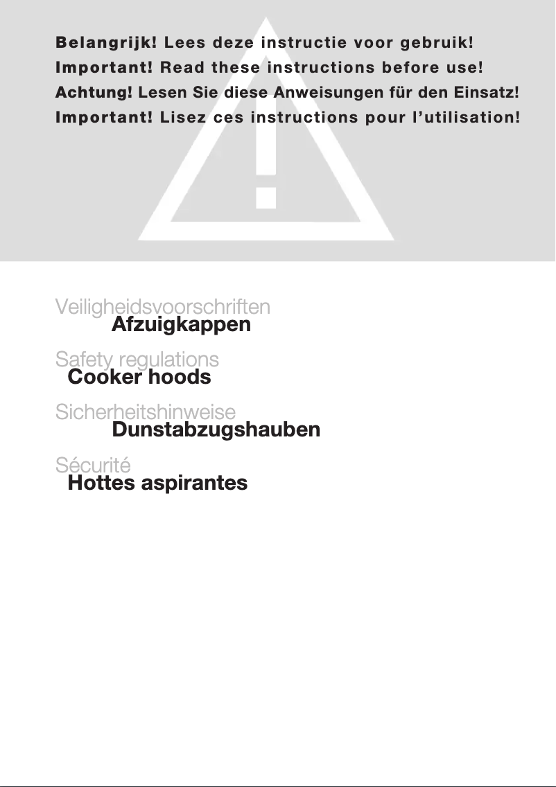 Página 1 del manual Instrucciones de seguridad Atag EG511N5U