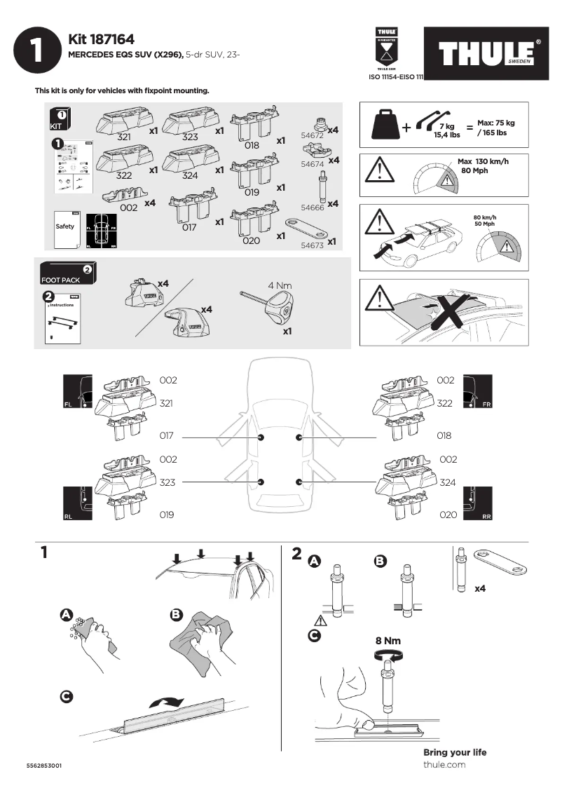 Página nº 1 - Manual de usuario Thule Kit 187164
