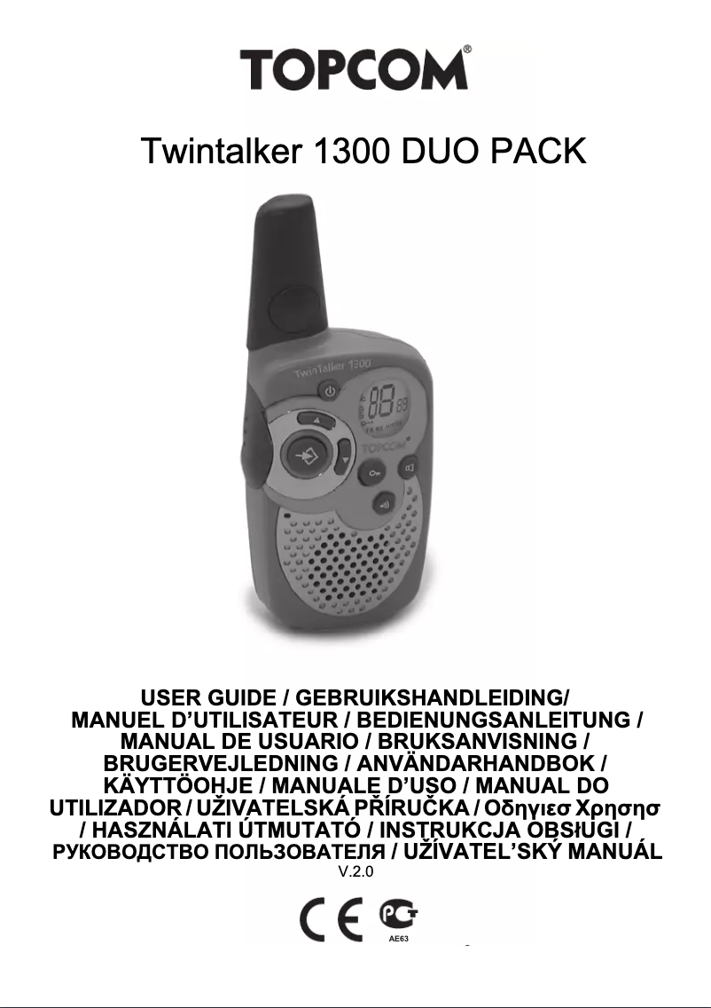 Página nº 1 - Manual de usuario Topcom Twintalker 1300 Communication Box