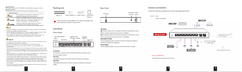 Página 1 del manual Manual de usuario Hikvision DS-3E0310HP-E