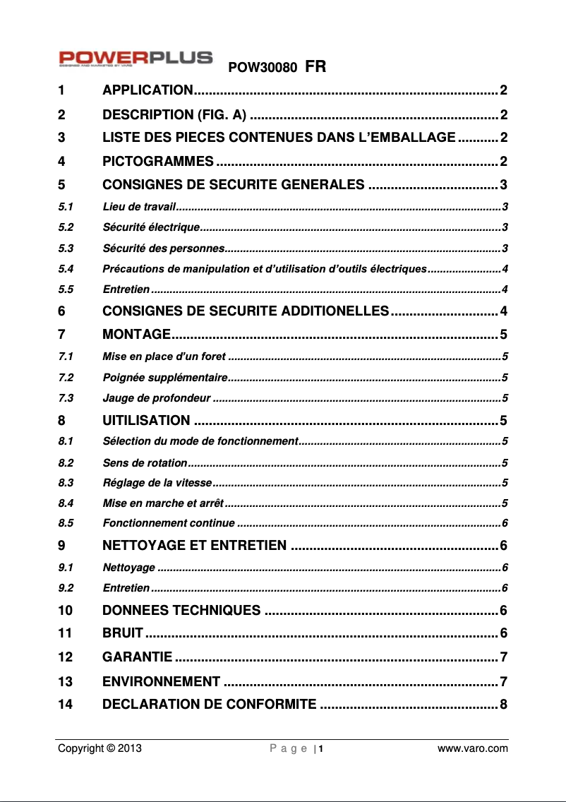 Página 1 del manual Manual de usuario PowerPlus POW30080