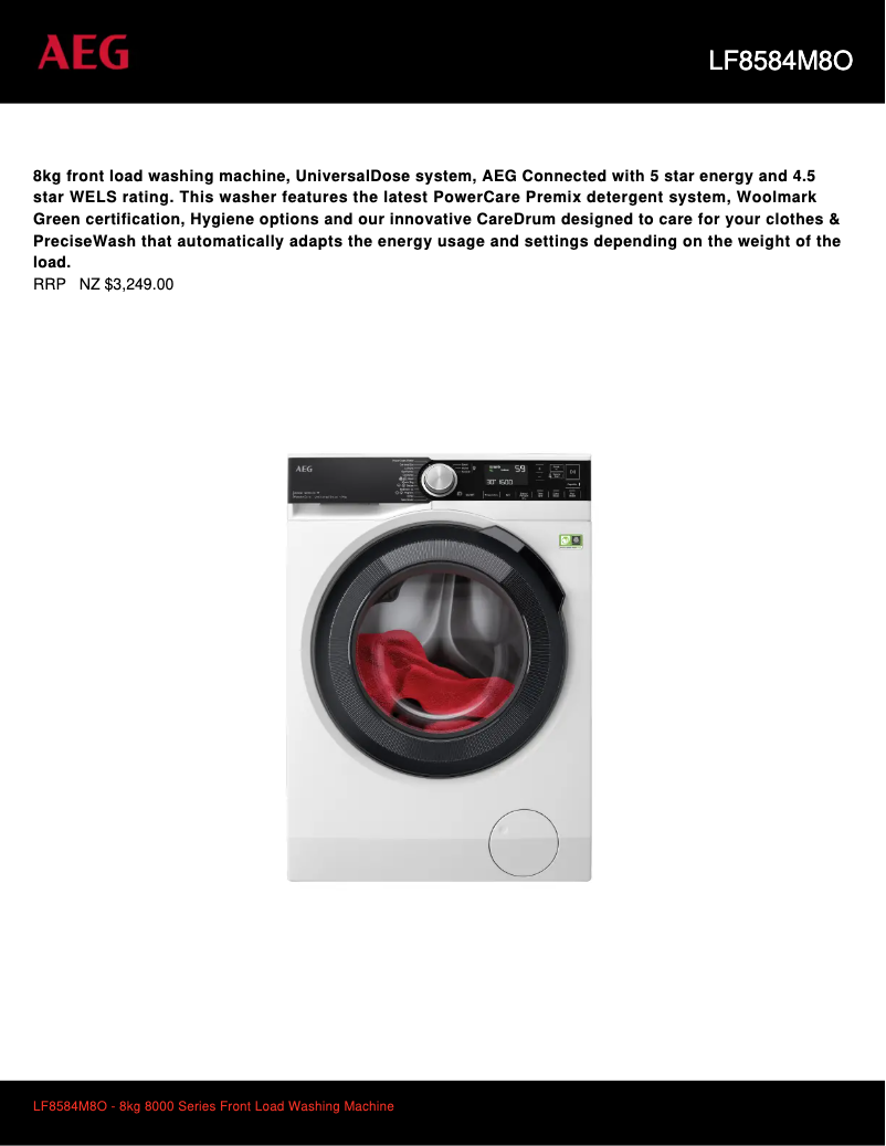 Imagen de la primera página del manual del dispositivo LF8584M8O