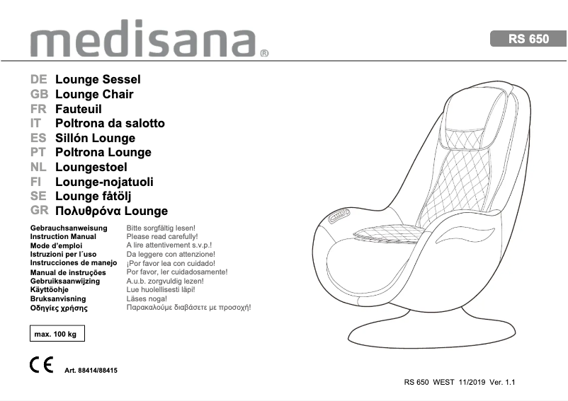 Imagen de la primera página del manual del dispositivo RS 650