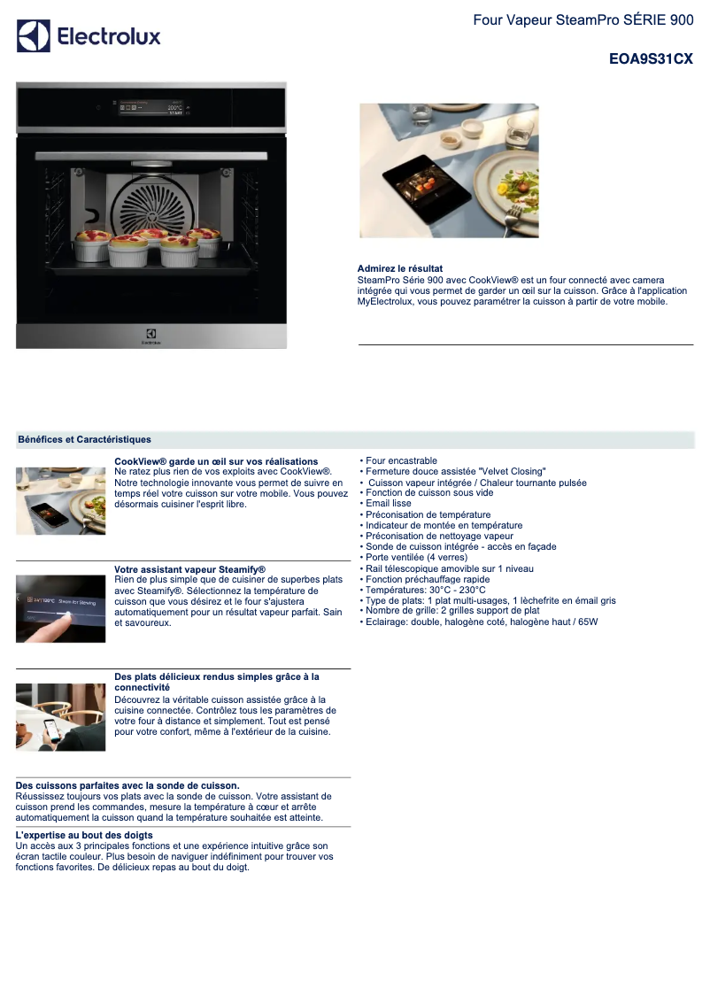 Página nº 1 - Ficha técnica Electrolux EOA9S31CX
