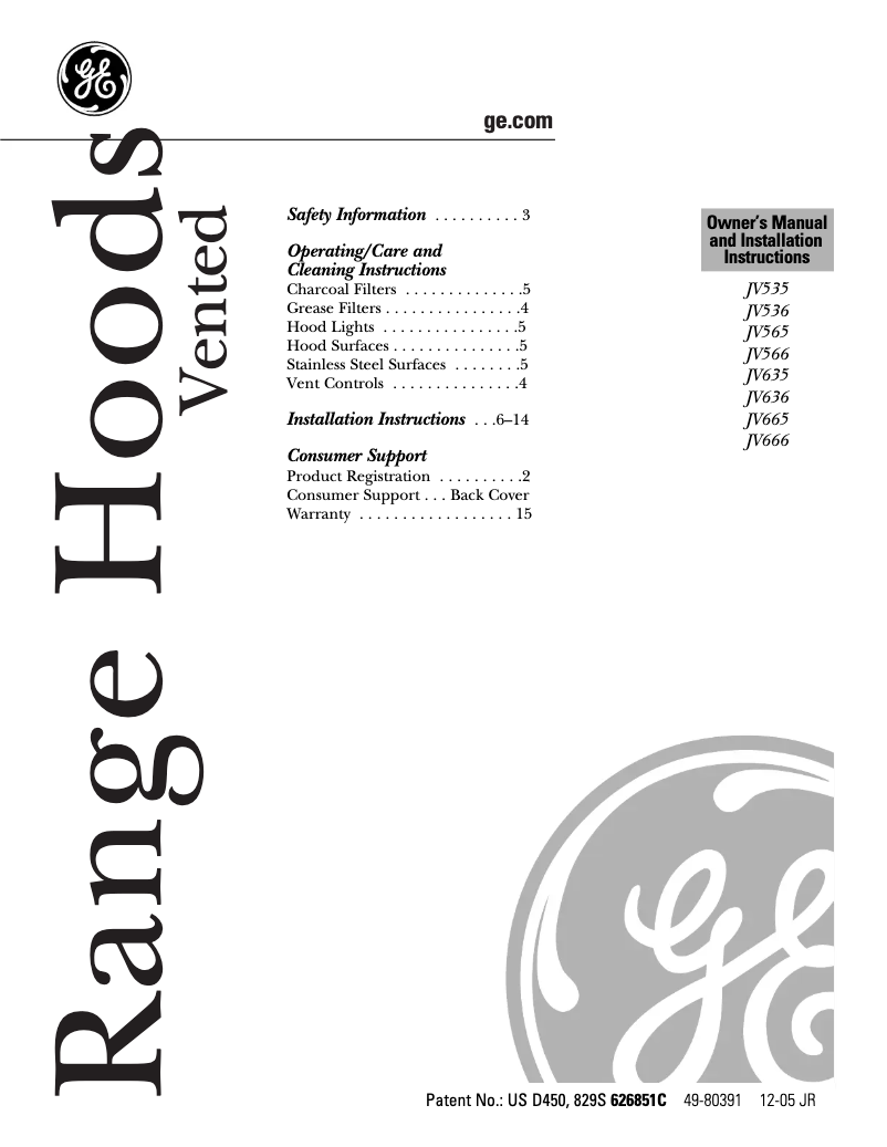 Imagen de la primera página del manual del dispositivo Profile JV666CSS