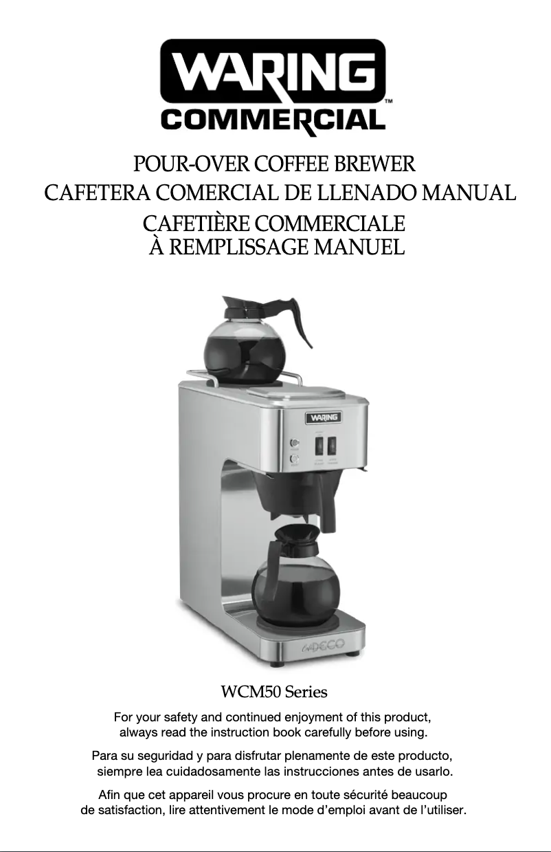 Página nº 1 - Manual de usuario Waring Commercial Café Deco WCM50