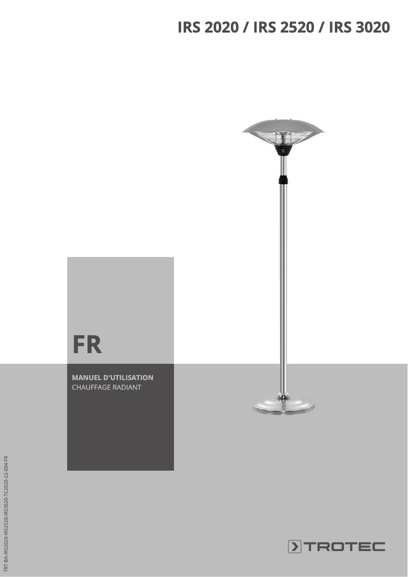 Imagen de la primera página del manual del dispositivo IRS 3020