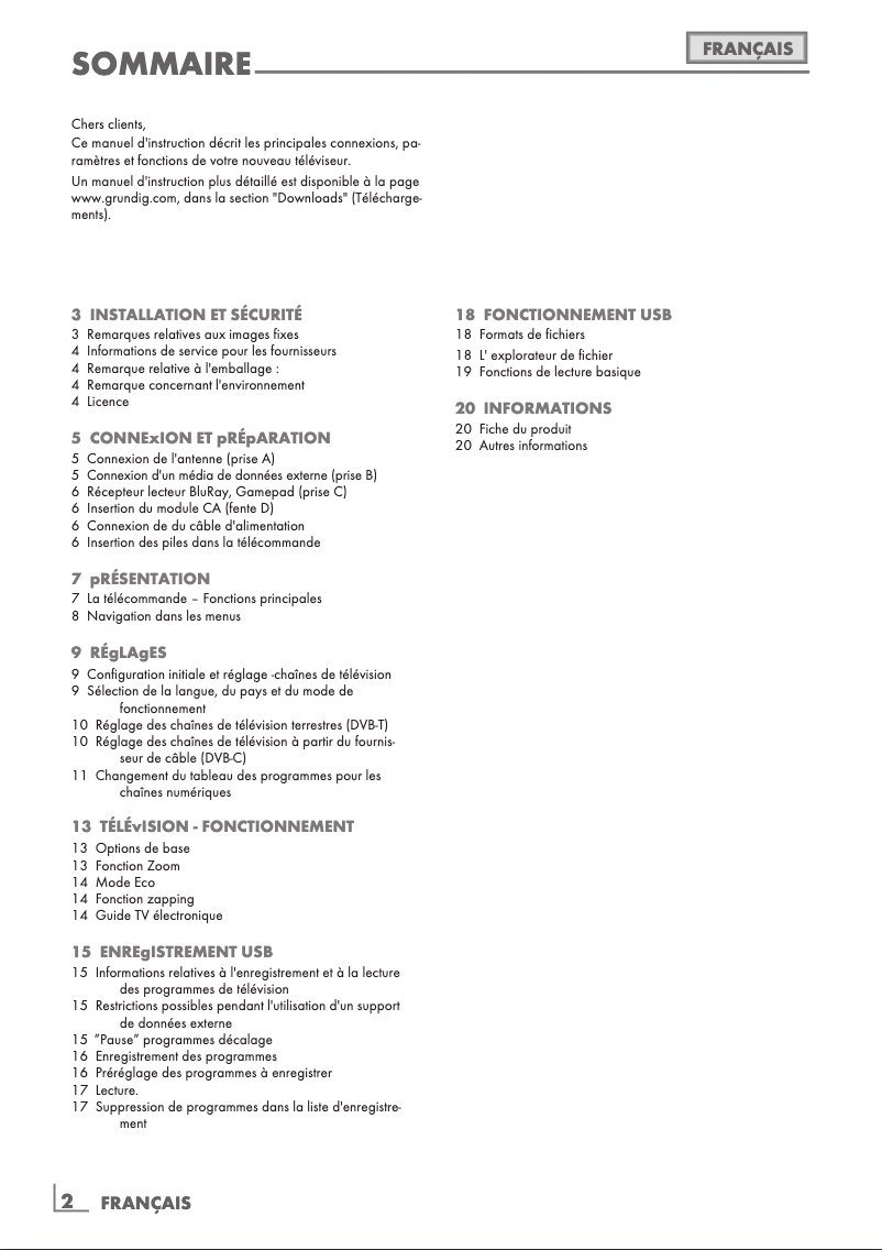 Página 1 del manual Manual de usuario Grundig 32VLE6300BF