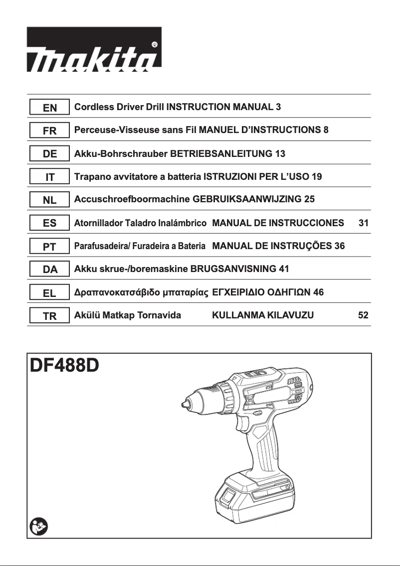 Imagen de la primera página del manual del dispositivo DF488DWAE